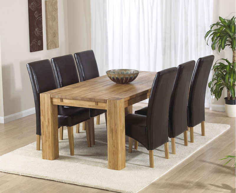 Marseille Oak Dining Table Plus 6 Roma Chairs - Click Image to Close